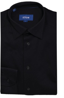 Eton Casual Jersey Overhemd Eton , Black , Heren - 2XL