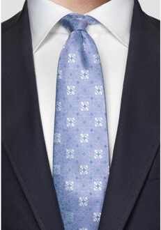 Eton Floral silk stropdassen Lichtblauw - 80