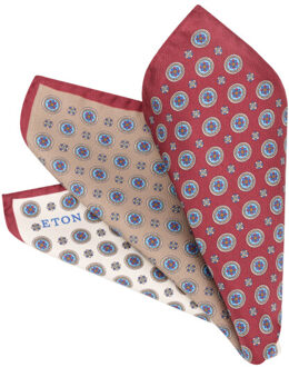 Eton Four sided silk pocket square - maat One size Bruin