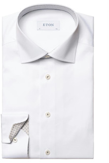 Eton Hemd met eigentijdse pasvorm Eton , White , Heren - 7XL