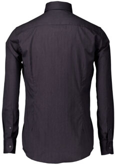 Eton Herringbone wrinkle free flannel shirt lange mouw overhemden 100012184 Houtskool - 41 (L)