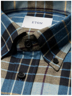 Eton Lange mouw overhemden 100013889 Blauw