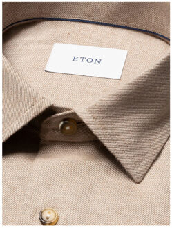 Eton Lange mouw overhemden 100014457 Beige