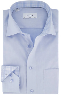 Eton Lichtblauw Business Overhemd Eton , Blue , Heren - XL