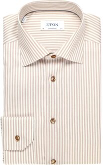 Eton Overhemd gestreept Ecru - 41 (L)