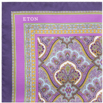 Eton Paisley print silk pocket square - maat One size Paars