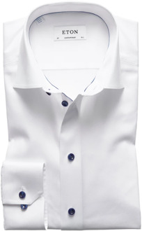 Eton Signature Twill Overhemd Eton , White , Heren - 2Xl,Xl,L,M,5Xl,4Xl,3Xl
