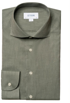 Eton Slim Fit Overhemd Eton , Green , Heren - 2Xl,3Xl