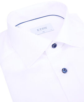 Eton Slim fit overhemd met lange mouwen Wit - 39 (M)