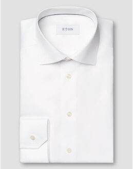 Eton Solid signature twill shirt lange mouw overhemden 100012342 Wit - 40 (M)