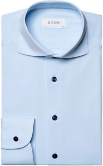 Eton Stretch Technisch Overhemd Eton , Blue , Heren - 2Xl,4Xl
