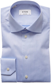 Eton Strijkvrij regular fit overhemd met wide spread-kraag Lichtblauw - 38