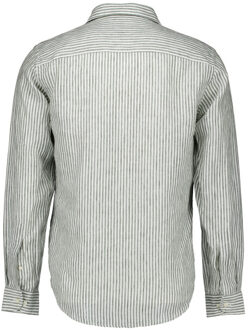Eton Striped linen shirt lange mouw overhemden 100014794 Groen