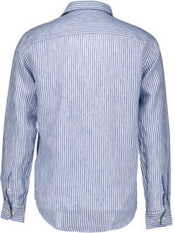 Eton Striped linen shirt lange mouw overhemden 100014794 Lichtblauw - XL