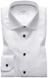 Eton Witte Business Overhemdjurk Eton , White , Heren - 4XL