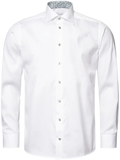 Eton Witte lange mouw overhemden Eton , White , Heren - 3XL