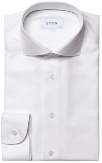 Eton Witte overhemden met lange mouwen Eton , White , Heren - 2Xl,Xl,L,M,S,4Xl,3Xl