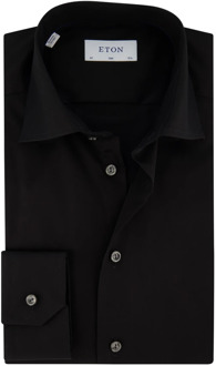 Eton Zwart Business Overhemd Jurk Eton , Black , Heren - 2Xl,Xl,M,S,Xs,4Xl