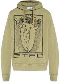 Etro Bedrukte hoodie Etro , Green , Heren - Xl,L,M
