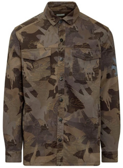 Etro Camouflage Katoenen Overhemd Etro , Brown , Heren - M