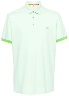 Etro Groene Paisley Print Polo Shirt Etro , Green , Heren - Xl,L,M,S