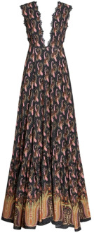 Etro Lange jurk met Paisleymotief Etro , Multicolor , Dames - XS