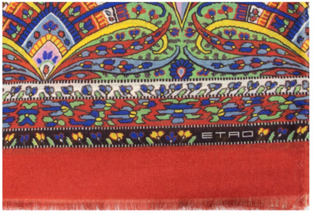 Etro Multicolour Sjaal van Kasjmier Zijde Mix Etro , Multicolor , Dames - ONE Size