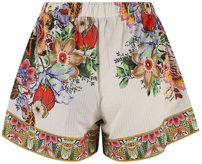Etro Multikleur Shorts met Witte Print Etro , Multicolor , Dames - Xs,2Xs