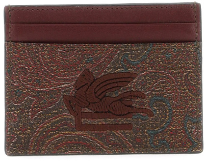 Etro Paisley Jacquard Creditcardhouder met Geborduurd Pegasus Logo Etro , Multicolor , Dames - ONE Size