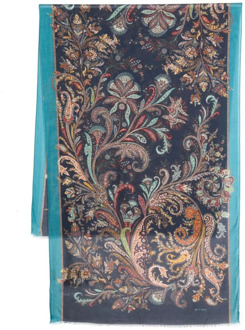 Etro Paisley Print Sjaal Met Rafelrand Etro , Multicolor , Heren - ONE Size