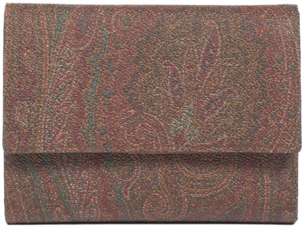 Etro Paisley Stof Dames Portemonnee Etro , Brown , Dames - ONE Size