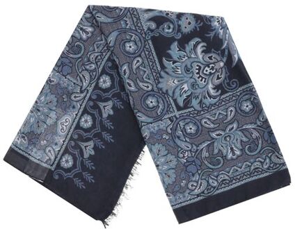 Etro Paisley Zijde Sjaal Donkergrijs
