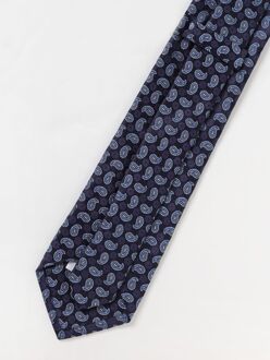 Etro Paisley Zijde Stropdas Donkerblauw