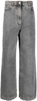 Etro Pegaso Wide-Leg Jeans Etro , Gray , Dames - W26