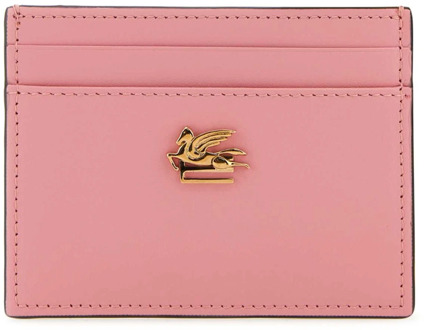 Etro Roze Leren Kaarthouder - 10,5 cm x 8 cm Etro , Pink , Dames - ONE Size