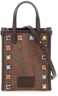 Etro Studded Mini Shopping Bag Etro , Brown , Dames - ONE Size