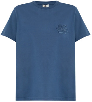 Etro T-shirt met logo Etro , Blue , Dames - L,M,Xs