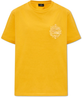 Etro T-shirt met logo Etro , Orange , Dames - M,S,Xs