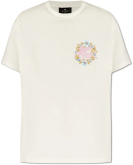 Etro T-shirt met logo Etro , White , Dames - M,S,Xs
