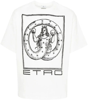 Etro T-Shirts Etro , White , Heren - L,S,3Xl