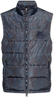 Etro Vest met dons aan de voorkant Etro , Blue , Heren - Xl,L