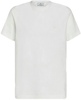 Etro Wit Paisley Print Katoenen T-shirt Etro , White , Heren - L,S,3Xl