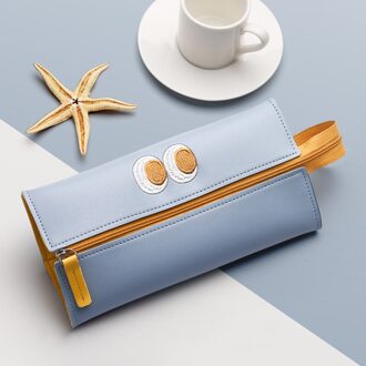 Etui Gevallen Leuke Populaire Koreaanse Briefpapier Pen Bag Pouch Materiaal Escolar Kawaii Schoolbenodigdheden Hoge Capaciteit Scuola licht blauw