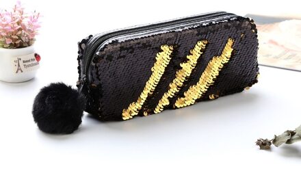 Etui Kleur Sequin Schoolbenodigdheden Bts Briefpapier Leuke Pennenbakje Pencilcase School Gereedschap Potlood Gevallen pouch potlood zwart
