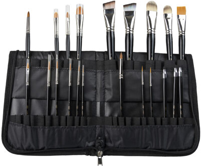 Etui voor penselen - 34x stuks - cosmetica en schmink - handig etui - met ventilatiegaatjes