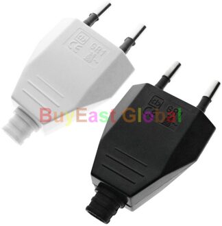EU Europese Type C Bedraden DIY Main Power Plug AC 100 ~ 250V 2.5A Zwart/Wit