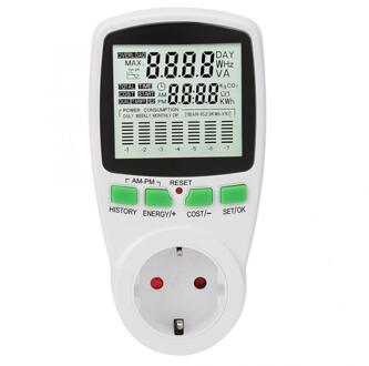 EU ONS UK Plug Socket Digitale Voltage Wattmeter Stroomverbruik Watt Energie Meter 0.000KWh-9999KWh Elektriciteit Analyzer Monitor US 110V