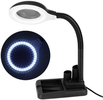 EU Plug 220V Ambachten Glas Lens LED Bureau Vergrootglas Lamp Licht 5X 10X Vergrootglas Desktop Loupe Repareren Van Gereedschap met 40 LEDs Stand