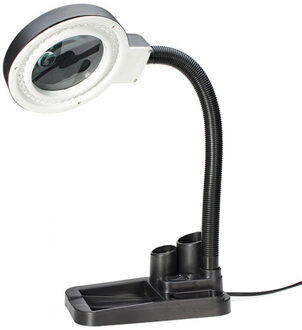 Eu Plug 220V Ambachten Glas Lens Led Bureau Vergrootglas Lamp Licht 5X 10X Vergrootglas Desktop Loupe Repareren Van Gereedschap Met 40 Leds Stand