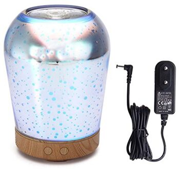 Eu Plug 3D Essentiële Olie Diffuser,100Ml Aromatherapie Ultrasone Cool Mist Luchtbevochtiger 3D Glas 7 Kleurrijke Licht Modus Plezier
